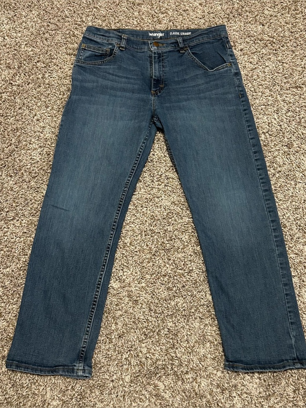 Wrangler Women's Classic Straight with Waist Adjustment Blue Jean